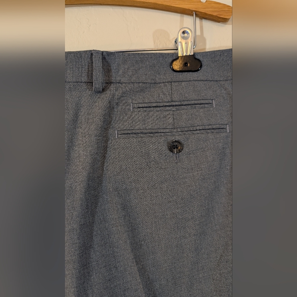 Murano Men's Evan Extra Slim Fit Flat Front Grey Chino Dress Pants Tapered 40x30 - Picture 6 of 8